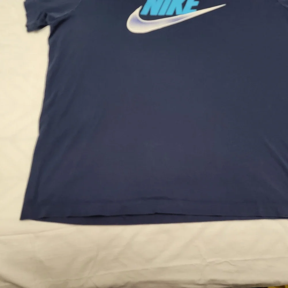 Nike Mens Swoosh Logo Graphic T-Shirt Navy Blue XXL DZ5171-410